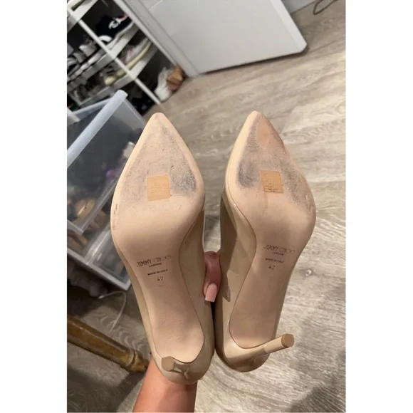 JIMMY CHOO NUDE PATENT STILLETO SIZE 42 - Picture 3 of 7